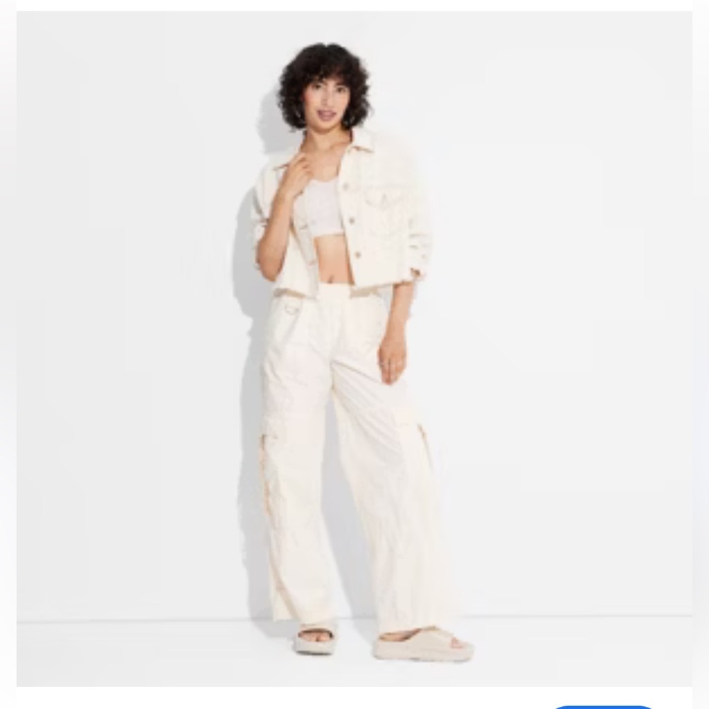 Wild Fable Wide Leg Baggy Loose Fit Parachute Cargo Pants  Pull-On v3.
